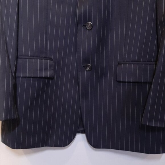 Vintage CHAPS Pinstripe Blazer Jacket Wool Suit Sport Coat Business Mens 40S - Picture 4 of 13